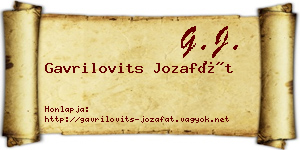 Gavrilovits Jozafát névjegykártya